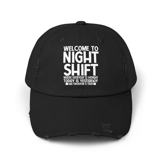 Welcome to night shift - Unisex Distressed Cap - Nurse