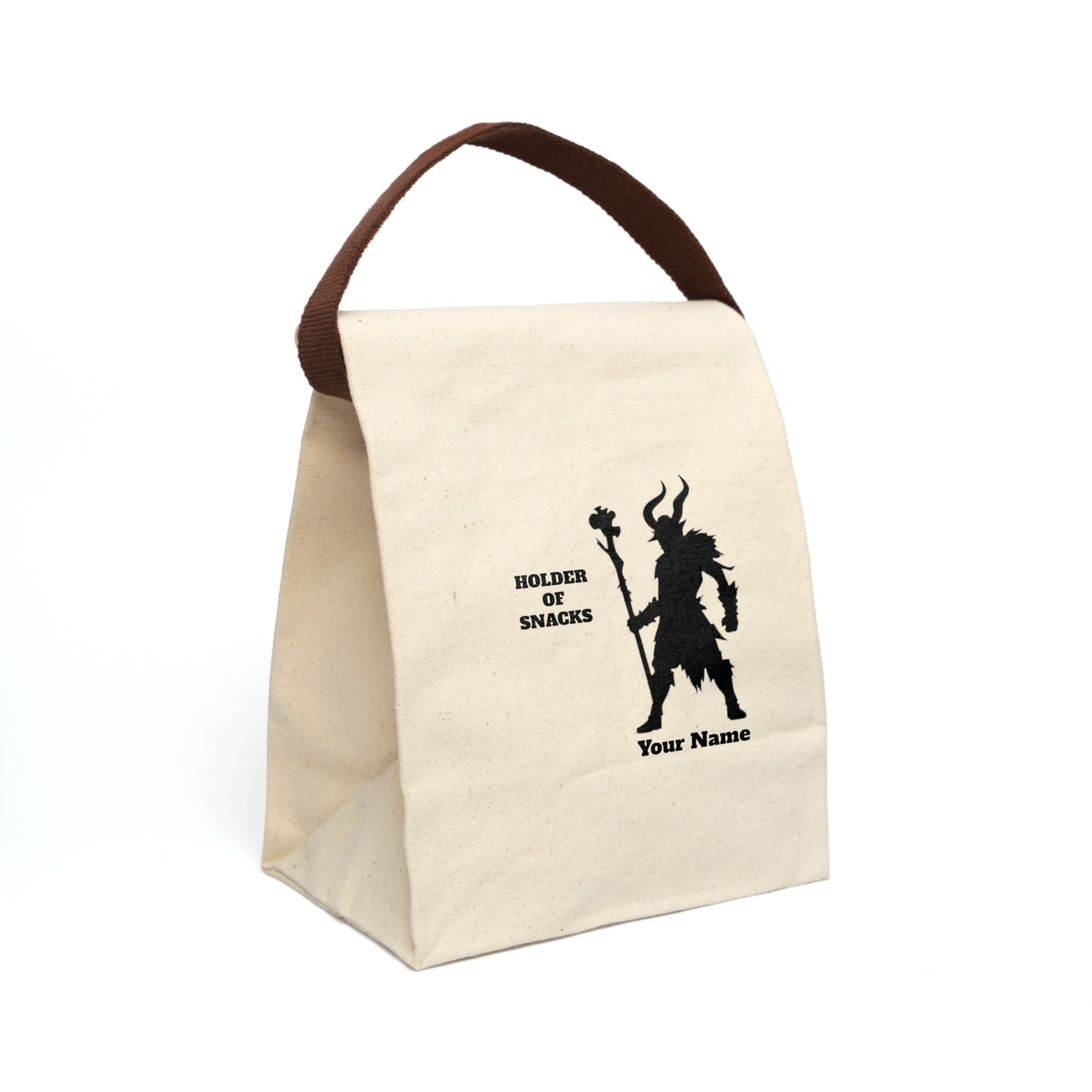 Add Your Name - Holder of Snacks (D&D) - Canvas Lunch Bag With Strap | 1