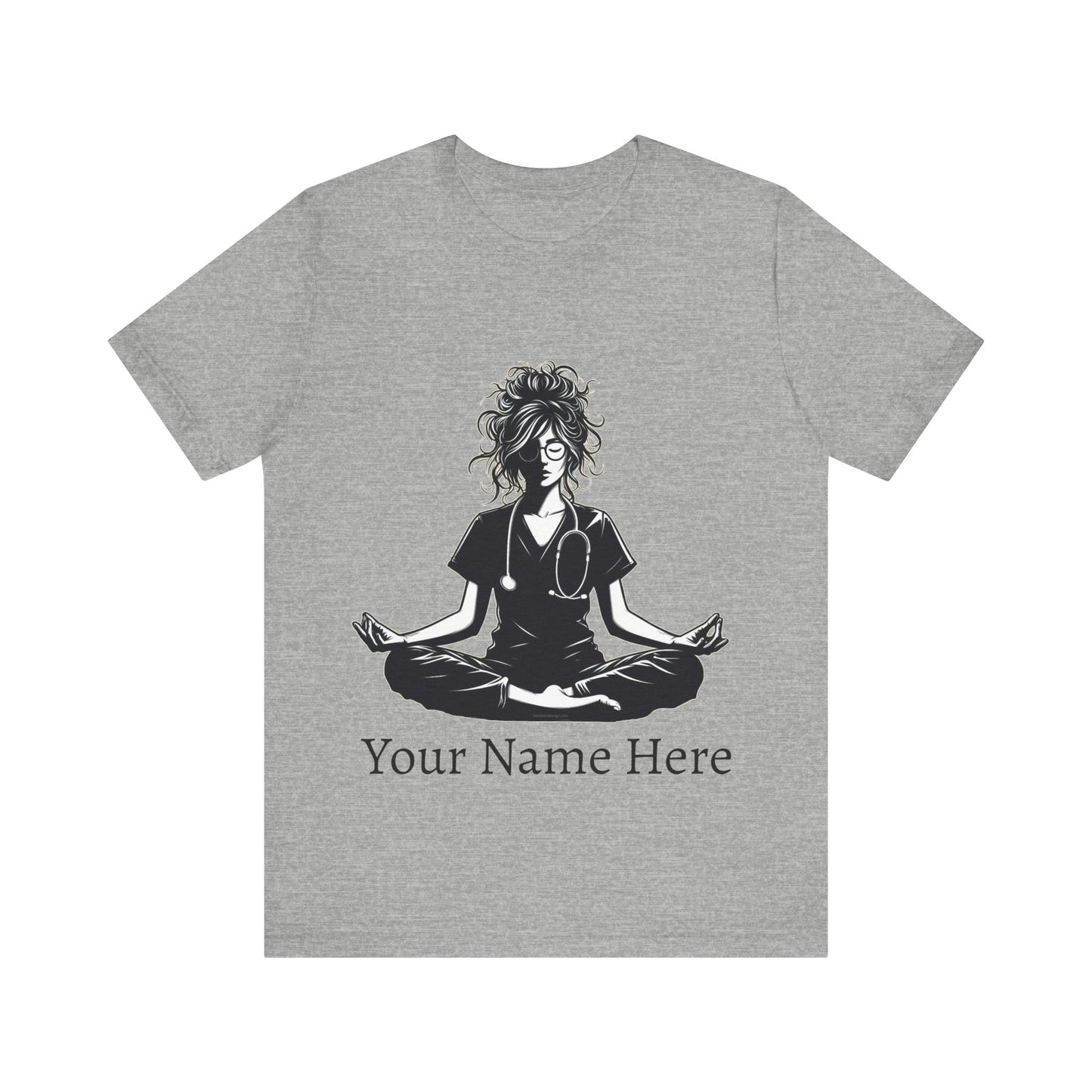 Add Your Name -  Nurse yoga pose - Unisex Jersey Short Sleeve Tee