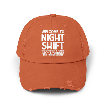 Welcome to night shift - Unisex Distressed Cap - Nurse