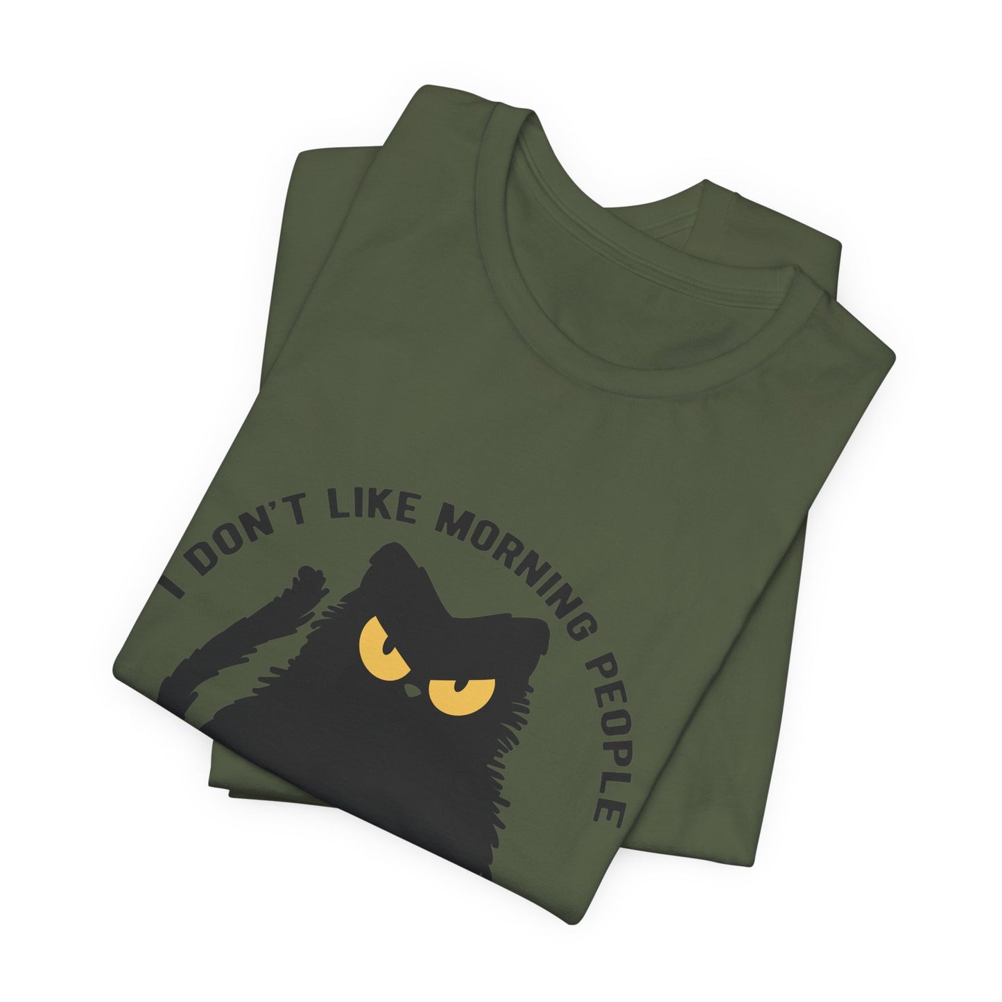 I don't like morning people - Cat - Jersey Short Sleeve Tee