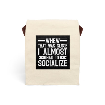 Canvas Lunch Bag With Strap - Antisocial humor 2