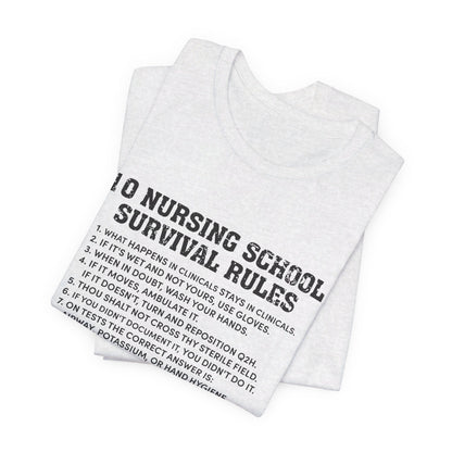 Nursing school survival rules - Unisex Jersey Short Sleeve Tee - Nurse