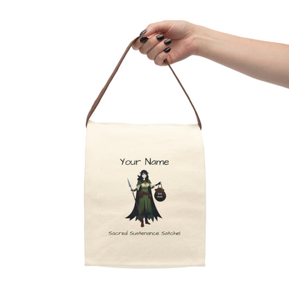 Add Your Name - Sacred Sustenance Satchel (D&D) - Canvas Lunch Bag With Strap | 2