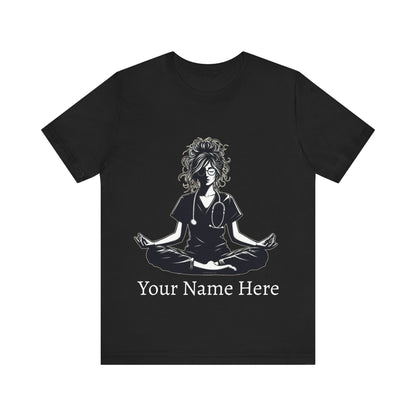 Add Your Name -  Nurse yoga pose - Unisex Jersey Short Sleeve Tee