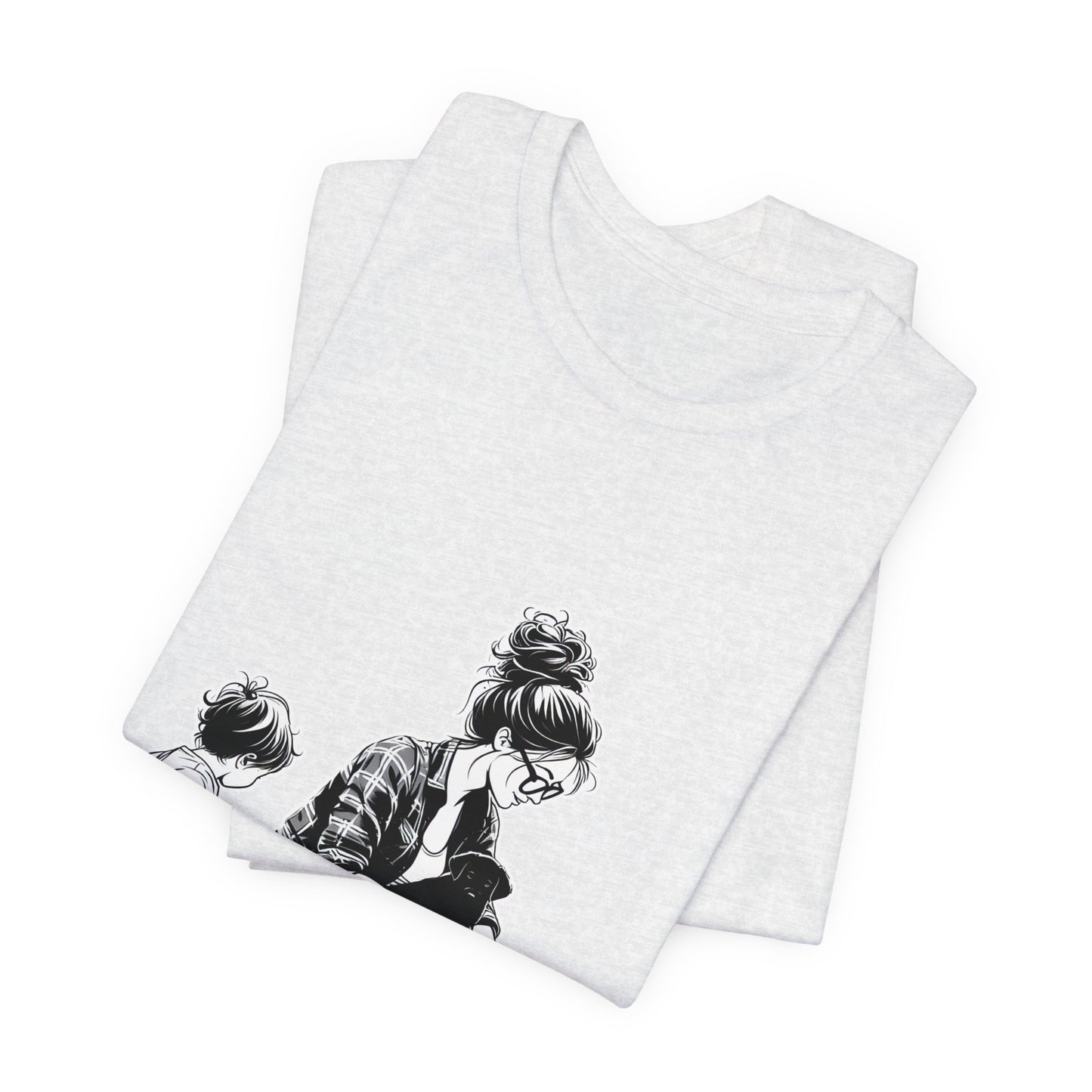 Mother & child w/puppies-  Jersey Short Sleeve Tee | 2