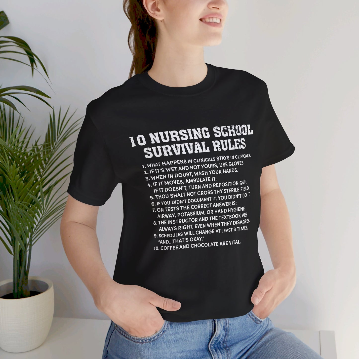 Nursing school survival rules - Unisex Jersey Short Sleeve Tee - Nurse