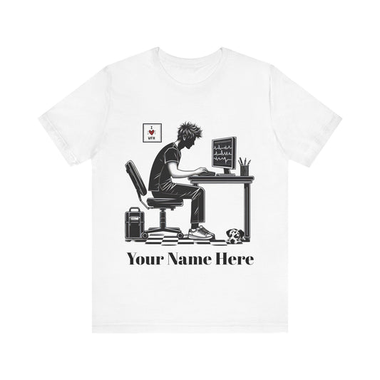 Add Your Name - Remote Nurse  (male) - Unisex Jersey Short Sleeve Tee