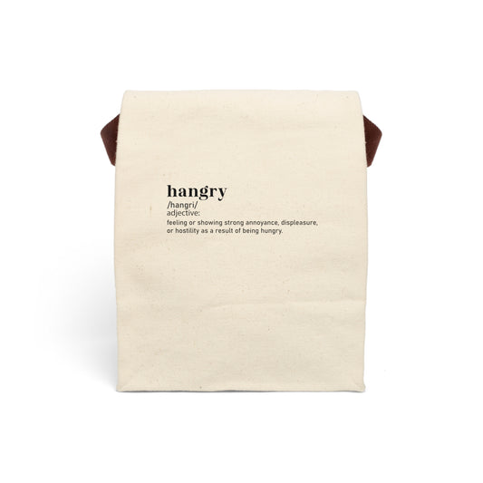 Canvas Lunch Bag With Strap - Hangry Definition