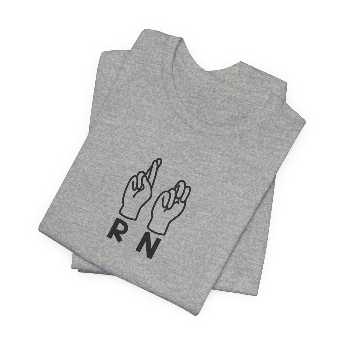 Sign Language "RN" - Unisex Jersey Short Sleeve Tee - Nurse