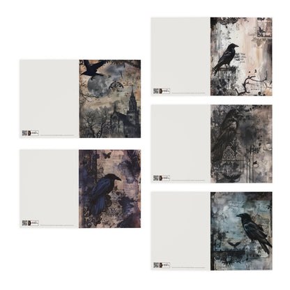 DP - Victorian Gothic Black Birds - Multi-Design Greeting Cards (5-Pack) | 3