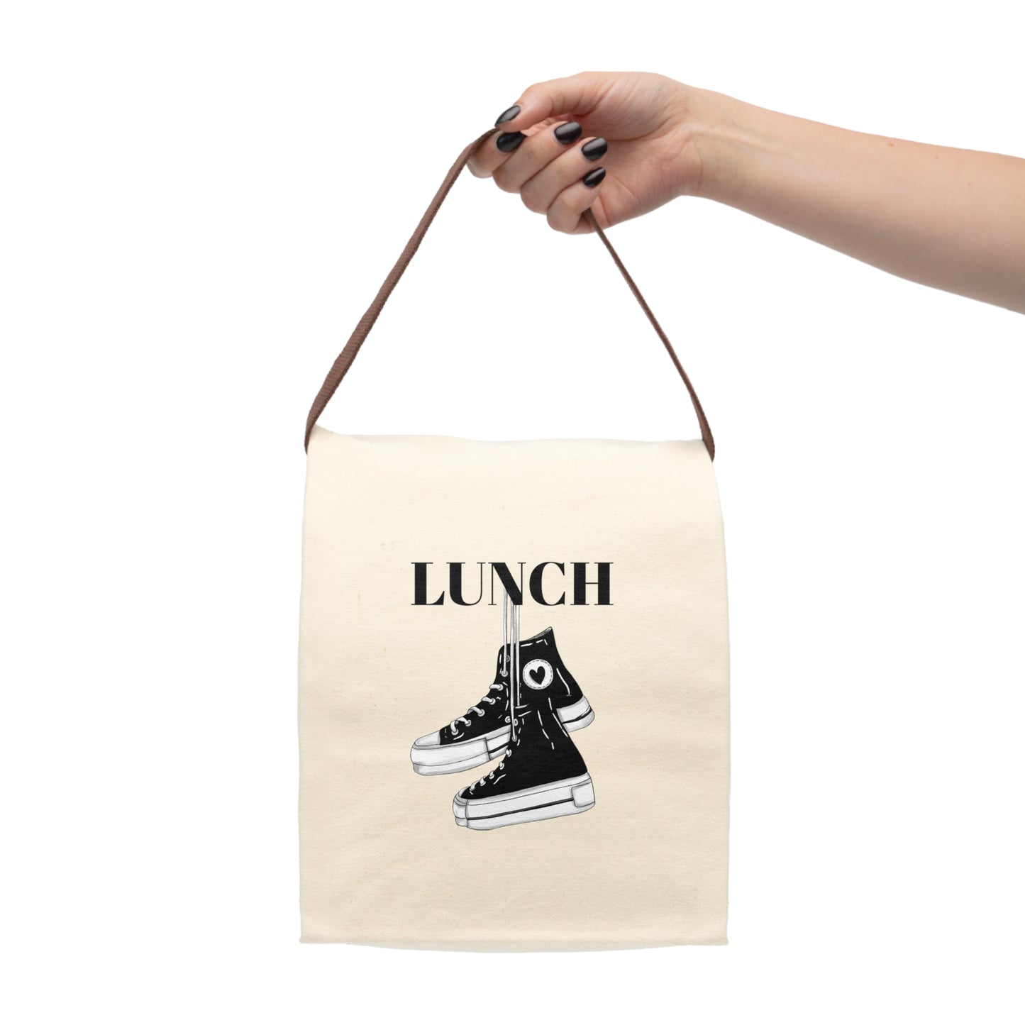 Canvas Lunch Bag With Strap - "Lunch"