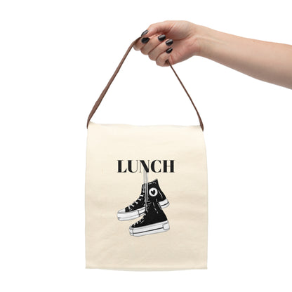 Canvas Lunch Bag With Strap - "Lunch"