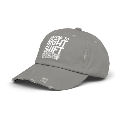 Welcome to night shift - Unisex Distressed Cap - Nurse