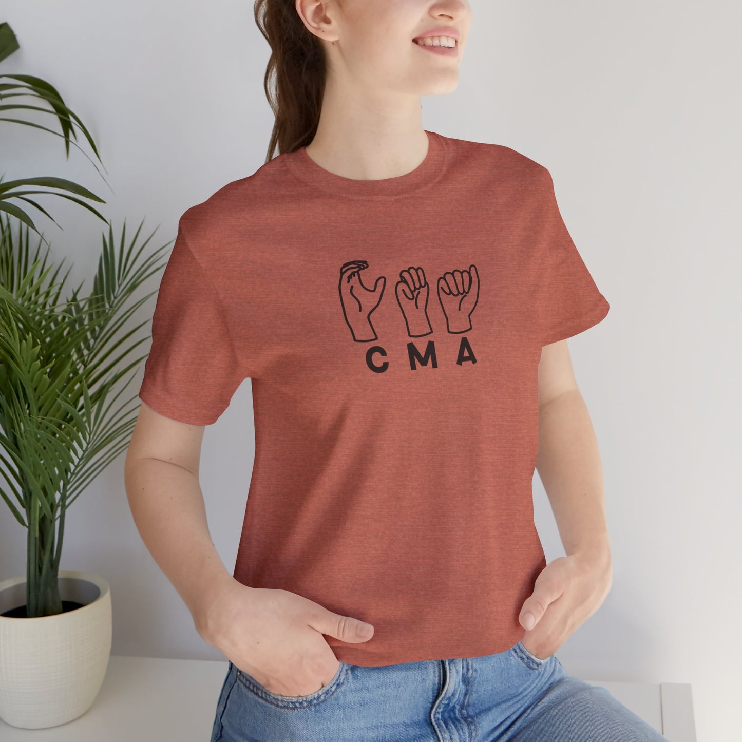 Sign Language "CMA" - Unisex Jersey Short Sleeve Tee - Medical Assistant