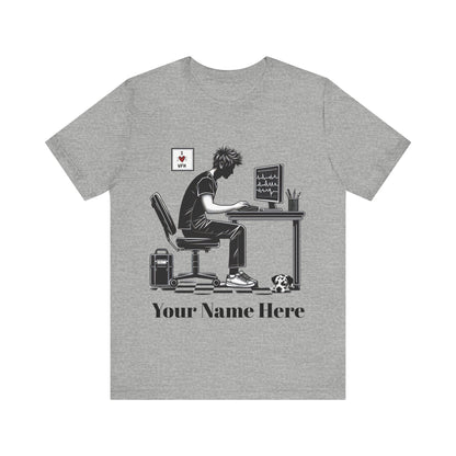 Add Your Name - Remote Nurse  (male) - Unisex Jersey Short Sleeve Tee