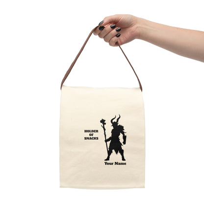 Add Your Name - Holder of Snacks (D&D) - Canvas Lunch Bag With Strap | 1