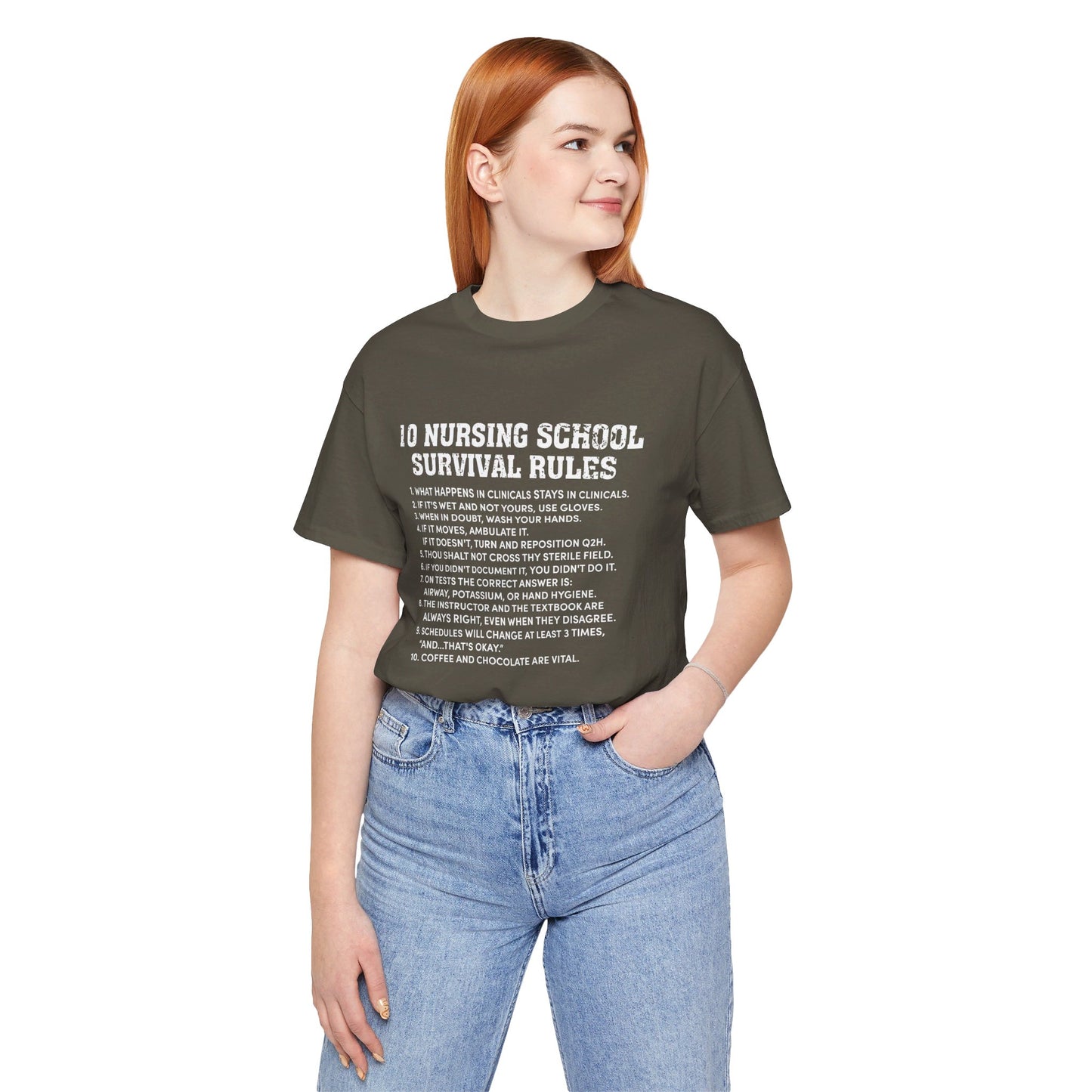 Nursing school survival rules - Unisex Jersey Short Sleeve Tee - Nurse