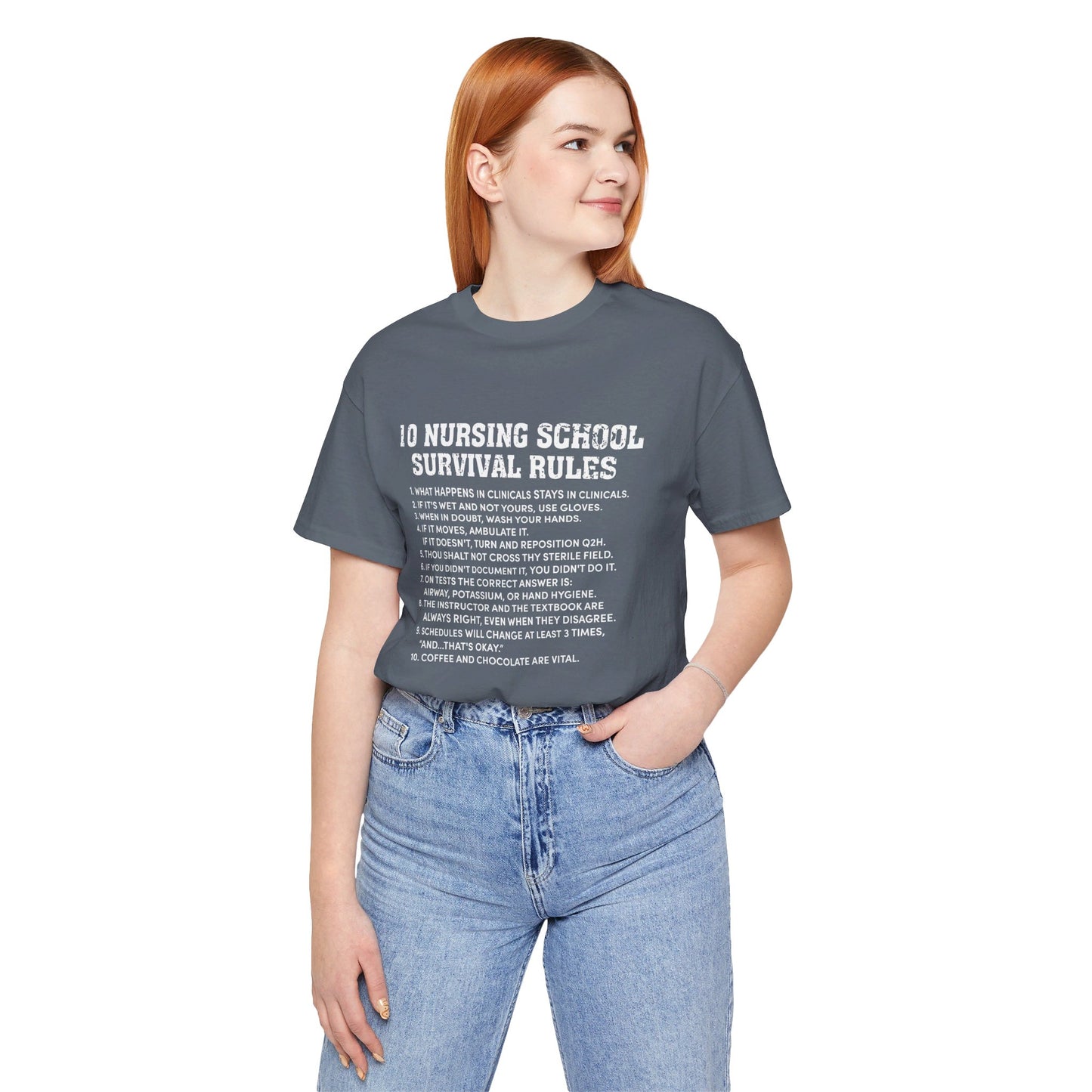 Nursing school survival rules - Unisex Jersey Short Sleeve Tee - Nurse