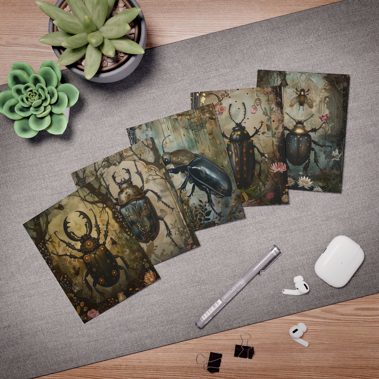 DP - Gothic Beetle - Multi-Design Greeting Cards (5-Pack) | 6