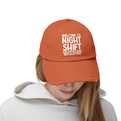 Welcome to night shift - Unisex Distressed Cap - Nurse