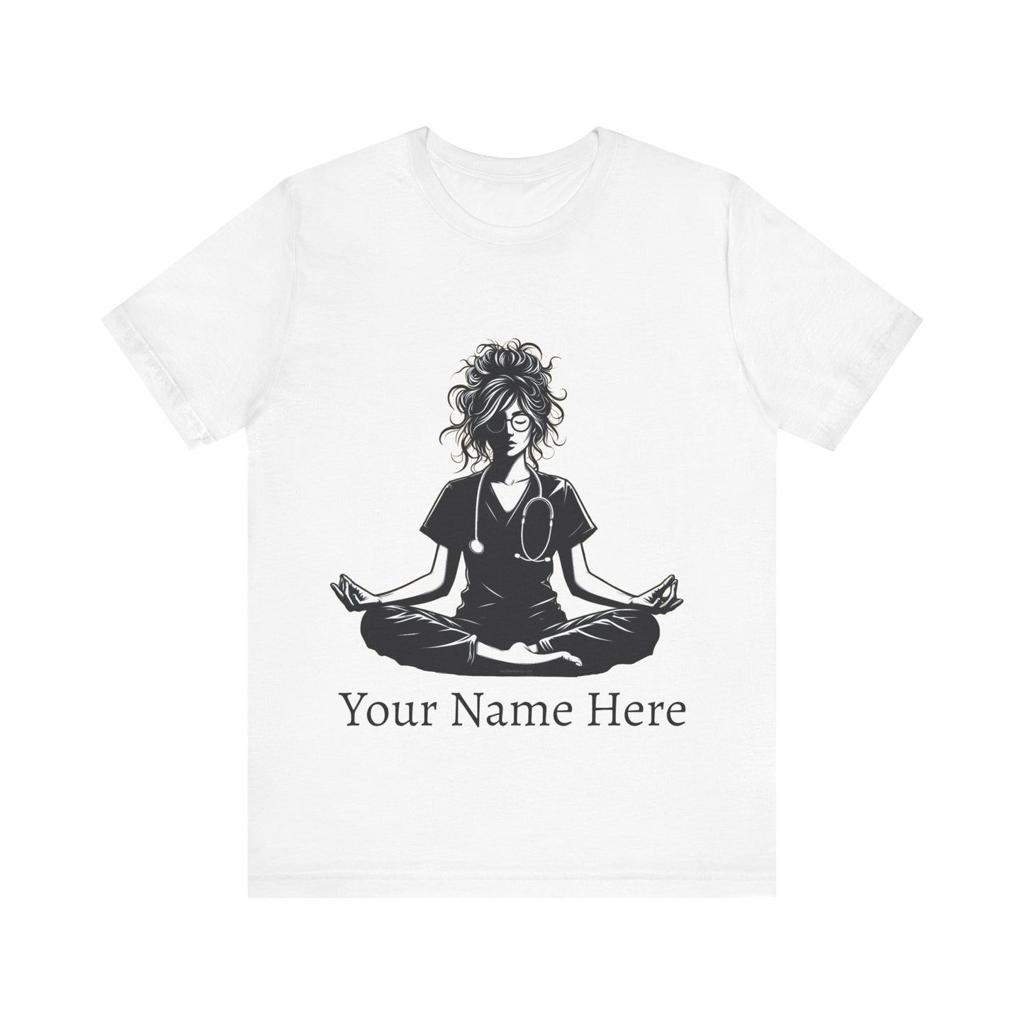 Add Your Name -  Nurse yoga pose - Unisex Jersey Short Sleeve Tee