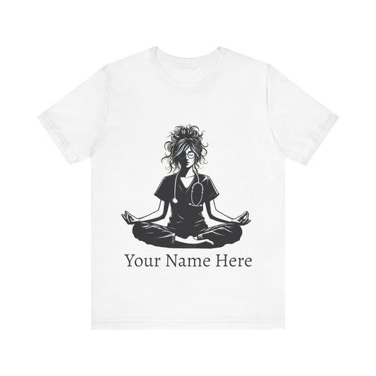 Add Your Name -  Nurse yoga pose - Unisex Jersey Short Sleeve Tee