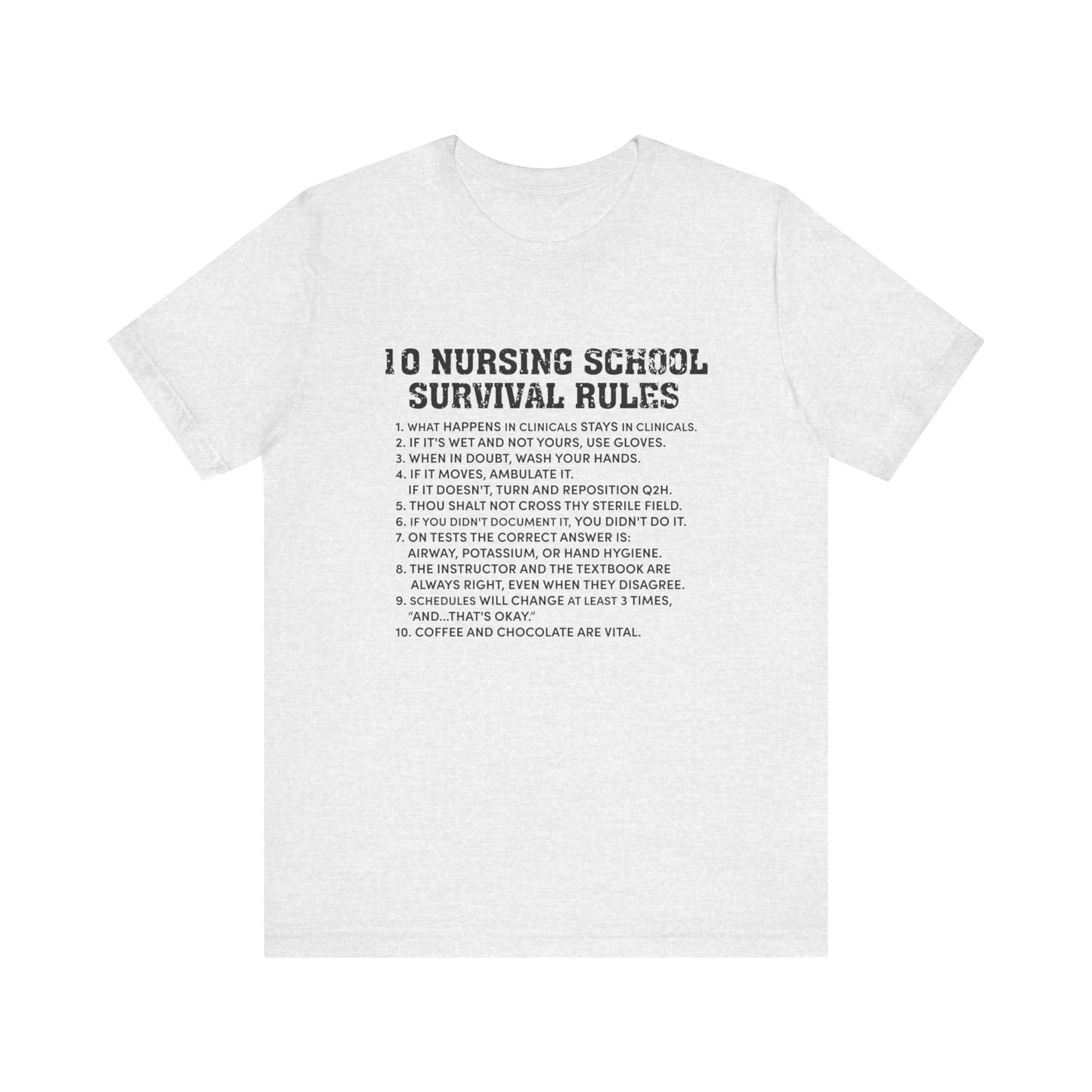 Nursing school survival rules - Unisex Jersey Short Sleeve Tee - Nurse