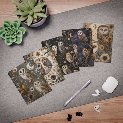 DP - Owls & Moons - Multi-Design Greeting Cards (5-Pack) | 5