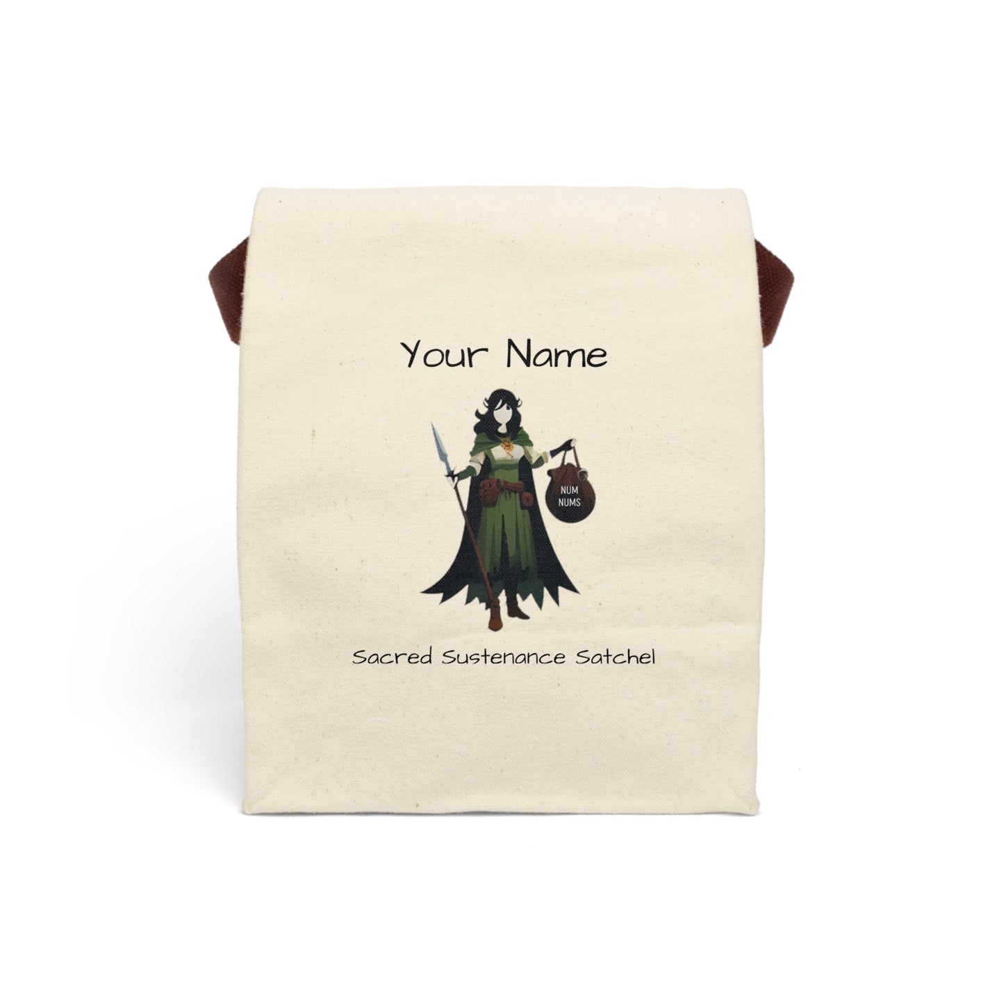 Add Your Name - Sacred Sustenance Satchel (D&D) - Canvas Lunch Bag With Strap | 2