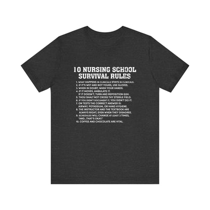 Nursing school survival rules - Unisex Jersey Short Sleeve Tee - Nurse