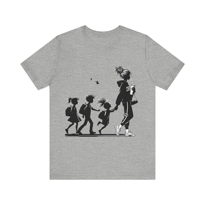 Mother dropping off kids - Jersey Short Sleeve Tee | 4