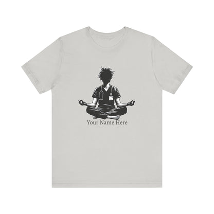 Add Your Name -  Male Nurse yoga pose - Unisex Jersey Short Sleeve Tee