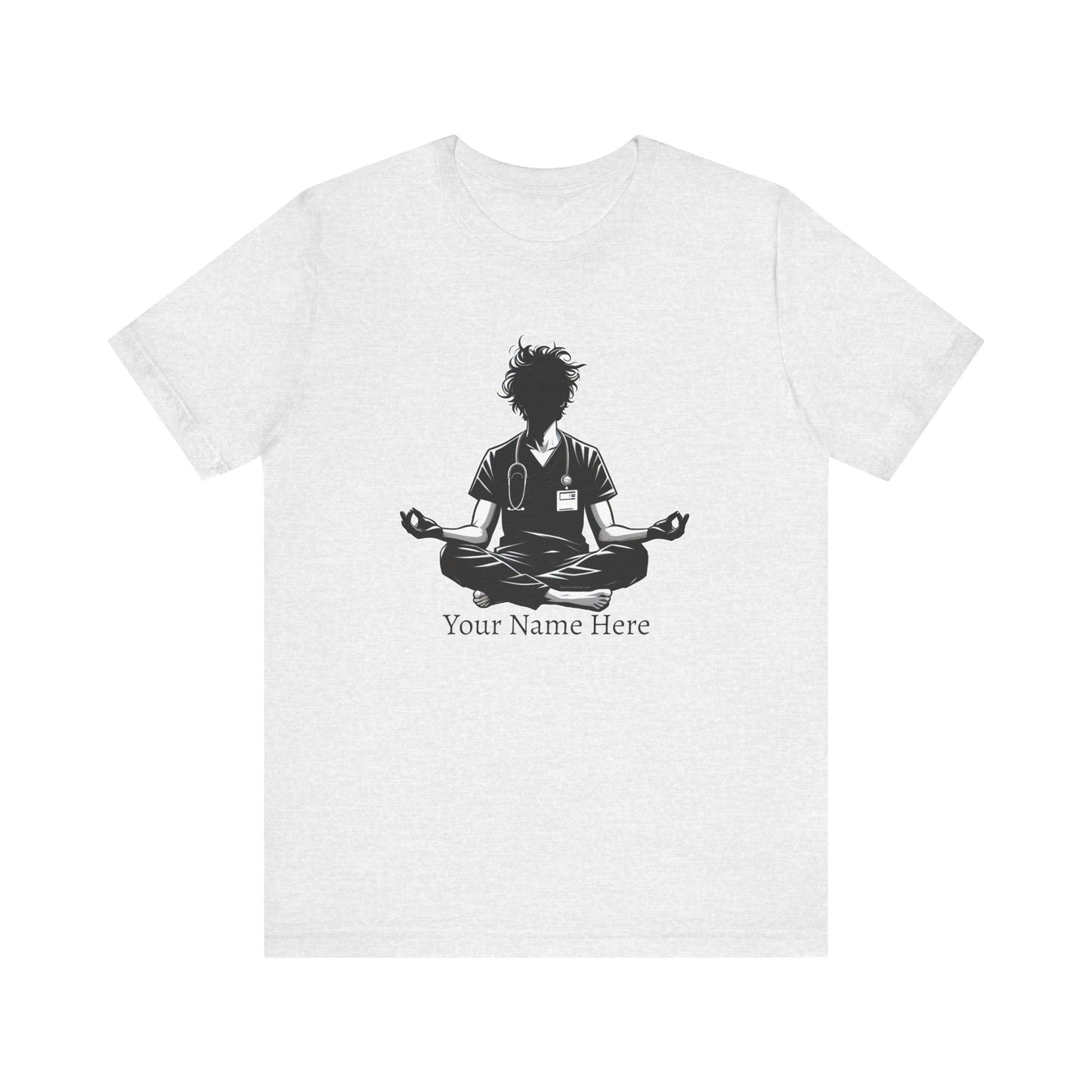 Add Your Name -  Male Nurse yoga pose - Unisex Jersey Short Sleeve Tee