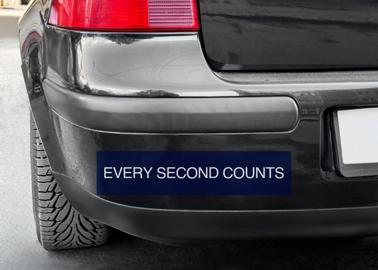 "EVERY SECOND COUNTS" Bumper Sticker