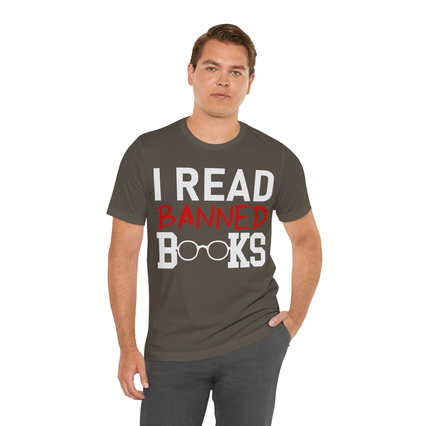 I read banned books - Jersey Short Sleeve Tee