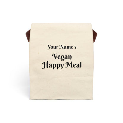 Add Your Name - Vegan Happy Meal - Canvas Lunch Bag With Strap