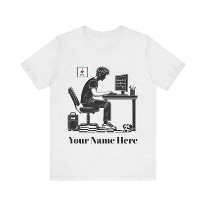 Add Your Name - Remote Nurse  (male) - Unisex Jersey Short Sleeve Tee