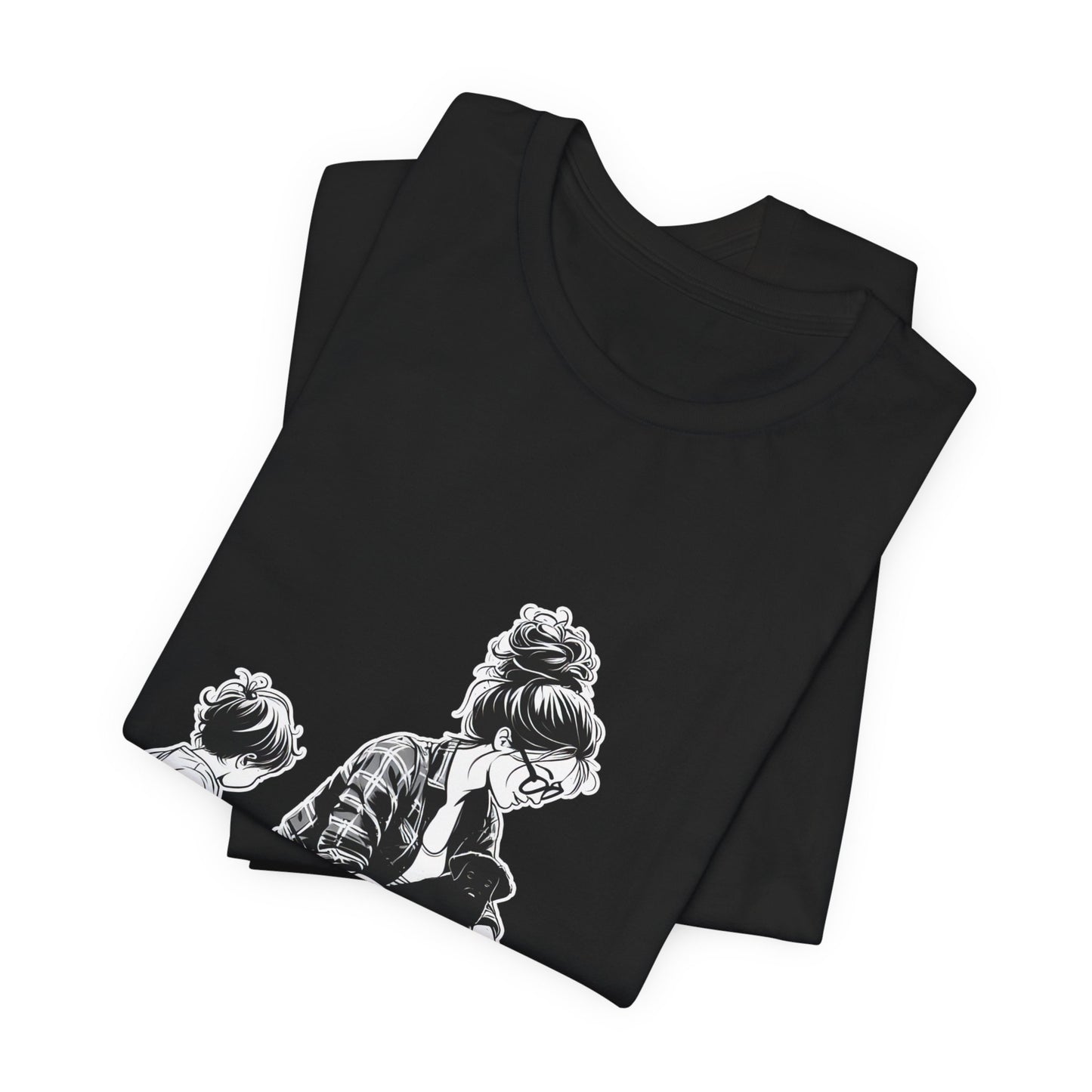 Mother & child w/puppies-  Jersey Short Sleeve Tee | 2