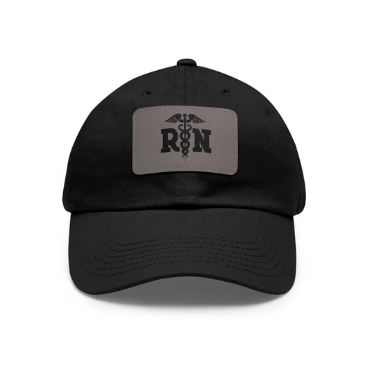 Nurse Hat with Leather Patch (Rectangle) - RN