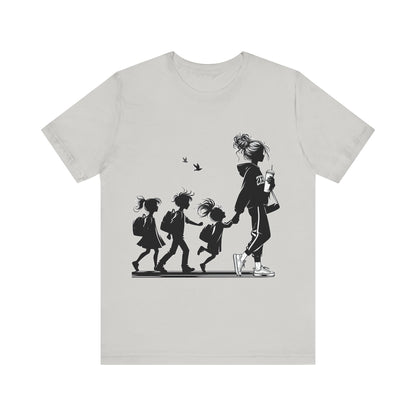 Mother dropping off kids - Jersey Short Sleeve Tee | 4