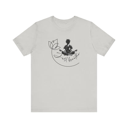 Just Breathe -  Male Nurse yoga pose - Unisex Jersey Short Sleeve Tee