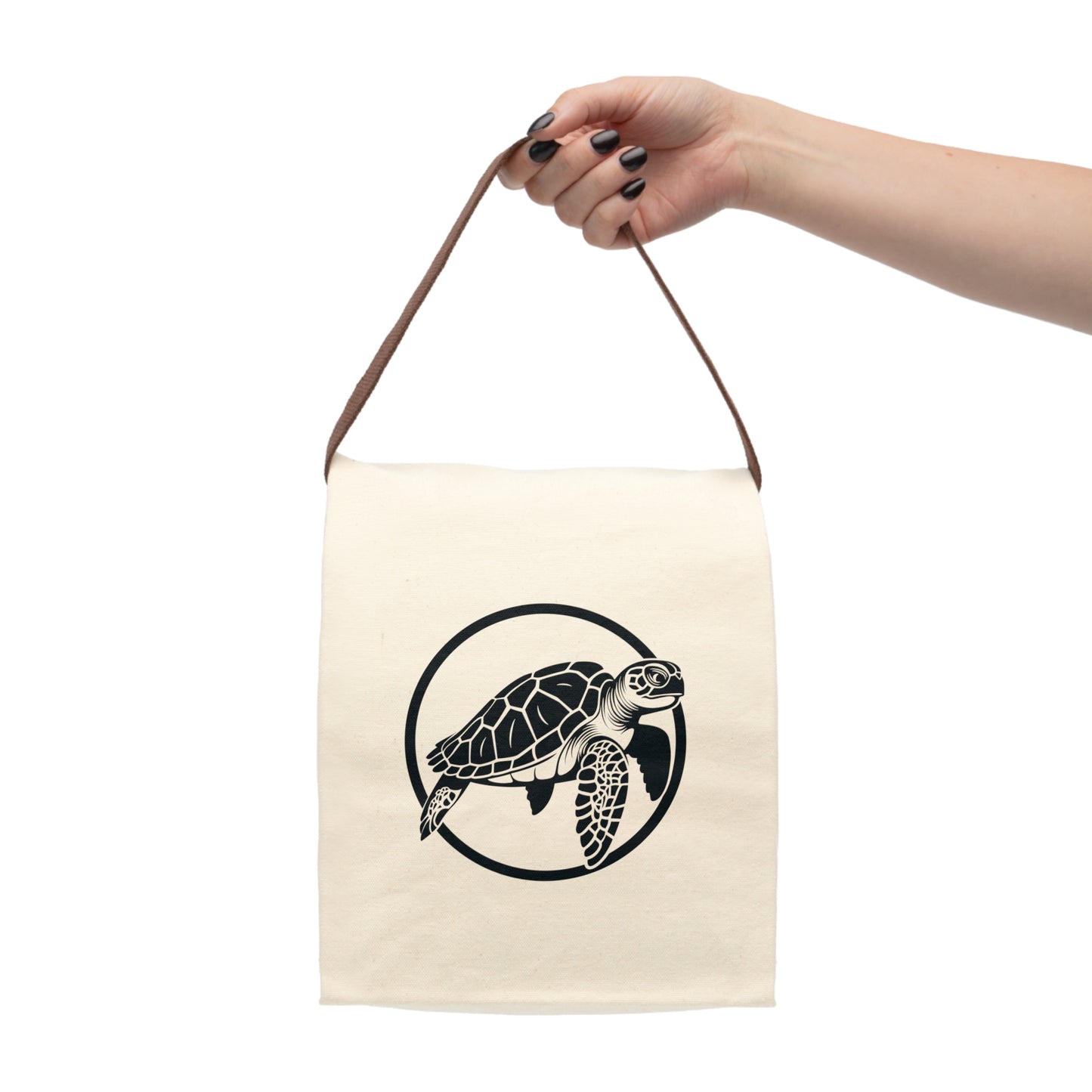 Canvas Lunch Bag With Strap - Sea Turtle