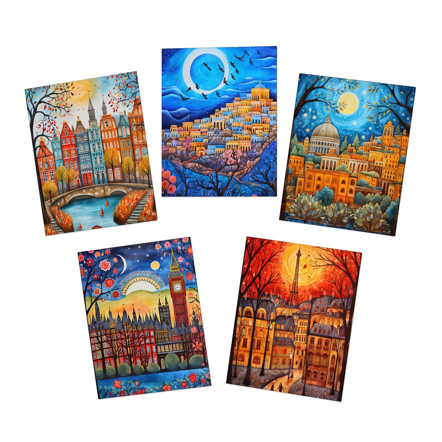 DP - World Cities - Multi-Design Greeting Cards (5-Pack) | 2