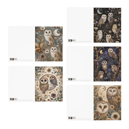 DP - Owls & Moons - Multi-Design Greeting Cards (5-Pack) | 5