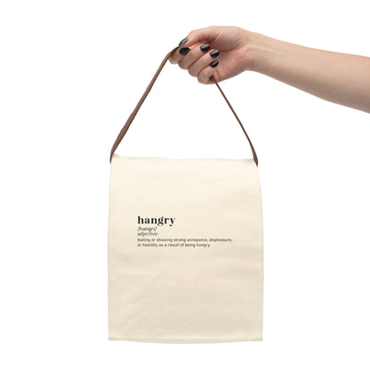 Canvas Lunch Bag With Strap - Hangry Definition