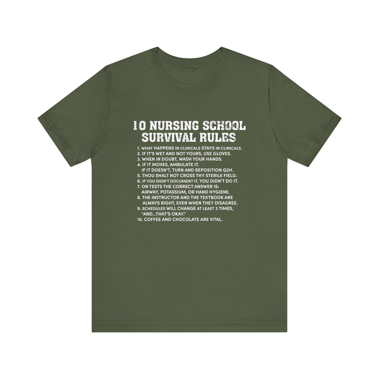 Nursing school survival rules - Unisex Jersey Short Sleeve Tee - Nurse