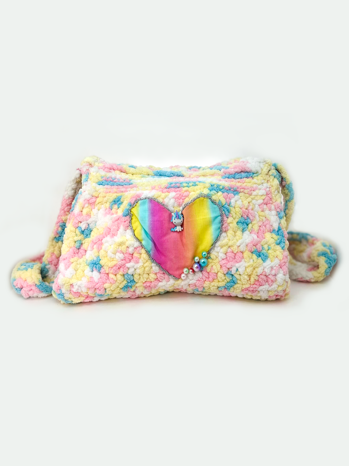 Rainbow Unicorn Crocheted Purse by local PNW artist BP Creations