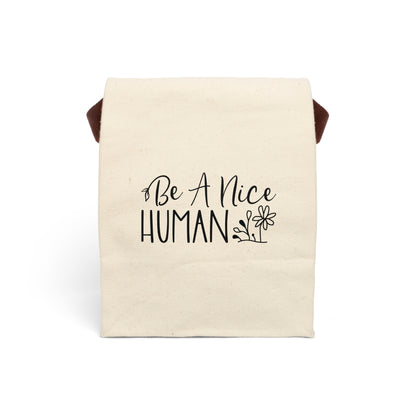 Canvas Lunch Bag With Strap - Be A Nice Human