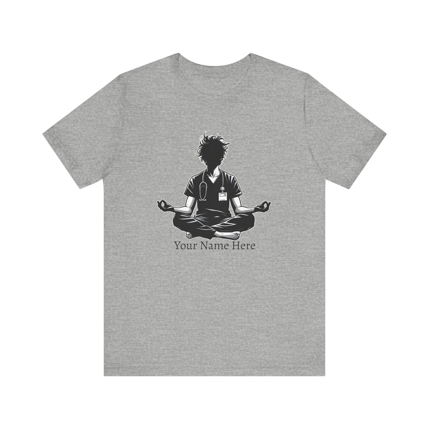 Add Your Name -  Male Nurse yoga pose - Unisex Jersey Short Sleeve Tee